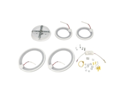 Lâmpada de Teto Led moderna, 4 anéis, 3 cores ajustáveis, acrílico, 38W para sala, quarto e cozinha | S/MARCA