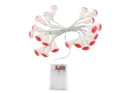 Luz de String Led com 20 Cogumelos Vermelhos 7,2ft para Decoração Natal Indoor Outdoor