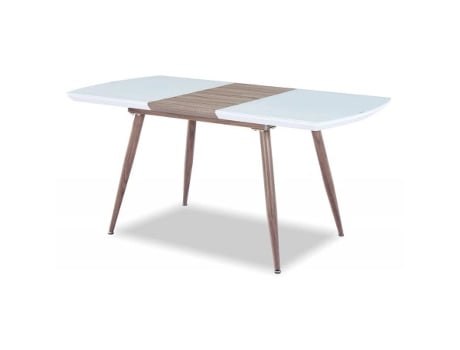 Mesa Extensível Sevilha Madeira e Branco DUDECO