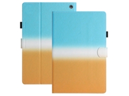 Capa Protetora De Couro Pu Com Suporte Para Cartão Para Amazon Fire Hd 10 (2021) Hd 10 Plus (2021) Em Gradiente Azul-laranja