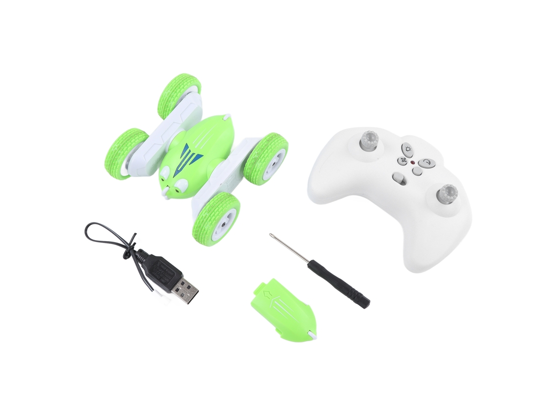 Carrinho de Controle Remoto ATS 2.4 GHz com Giro Duplo e Rotação de 360 Graus, Brinquedo Veículo RC Verde