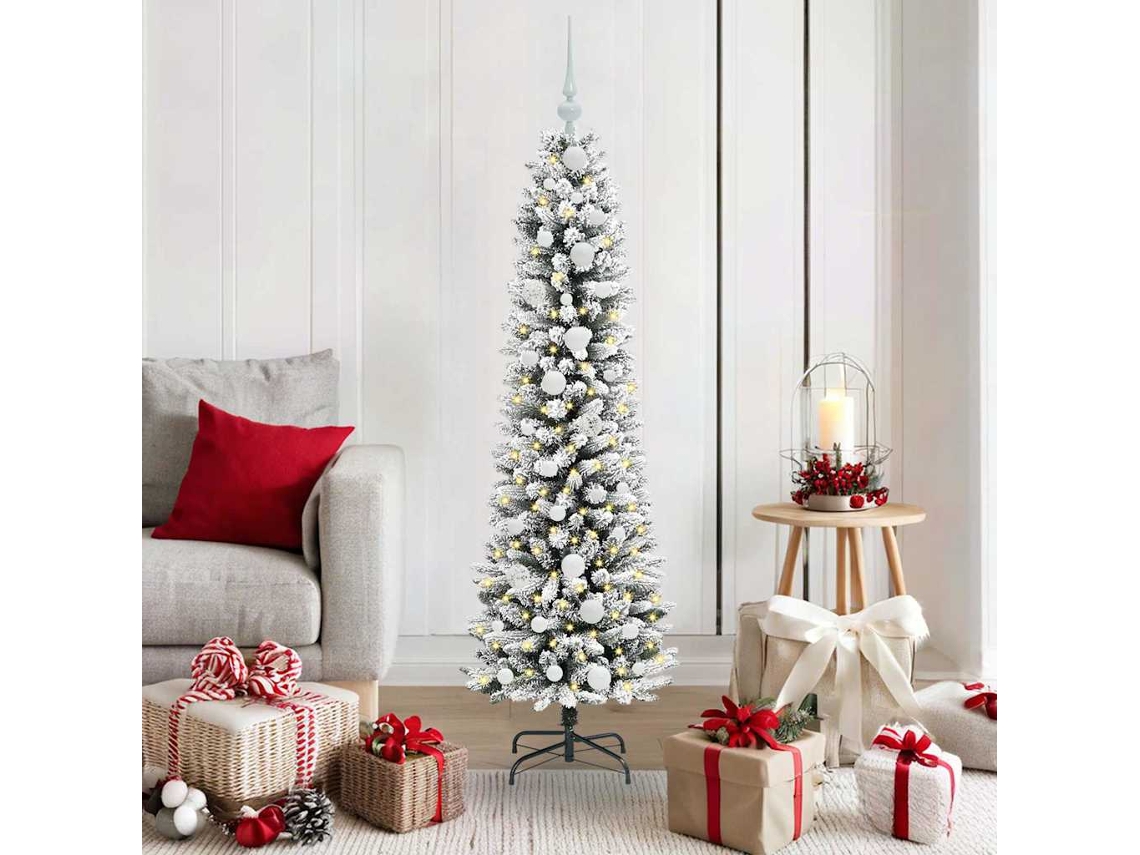 Vidaxl Árvore De Natal Artificial Branco 150 Cm Pvc, Metal E Plástico