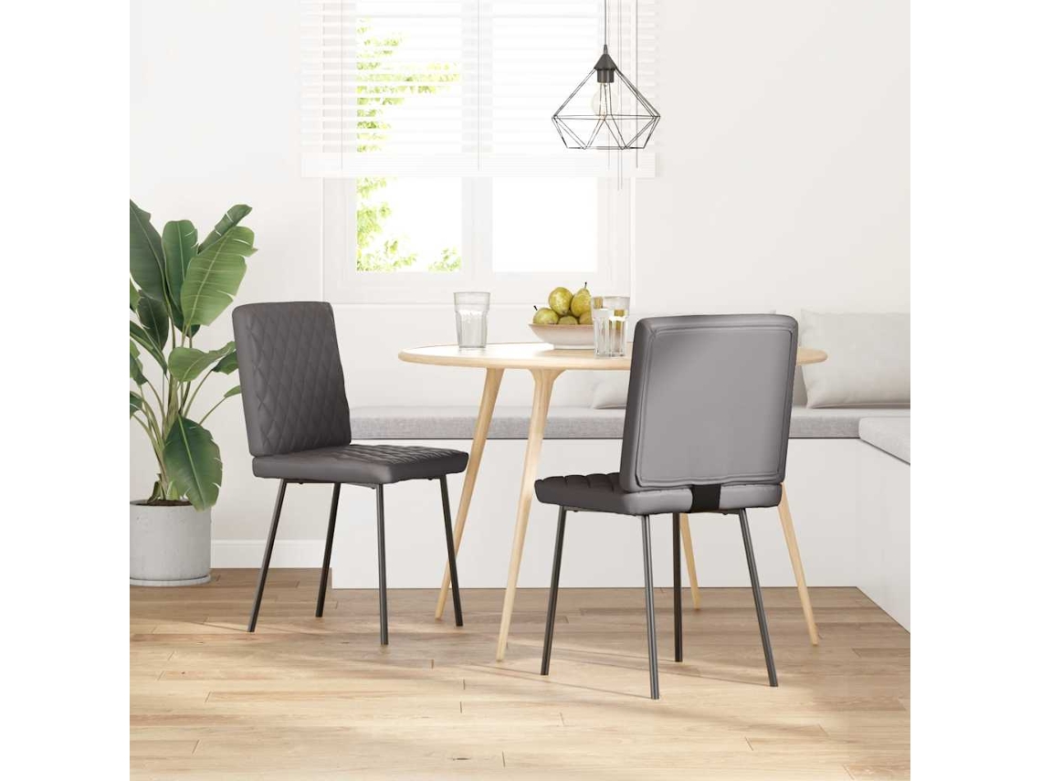 Maison Exclusive - Cadeiras De Jantar 2 Pcs Couro Artificial Cinzento