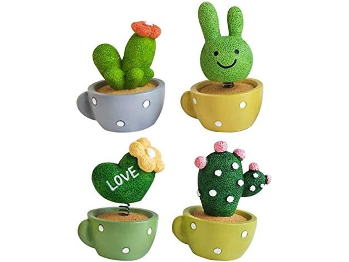 2026 adorno para El Salpicadero Del Coche Con Una Simpática Planta de Cactus Verde En Maceta, Decoración de Interiores, Taller, Gadget de Primavera.