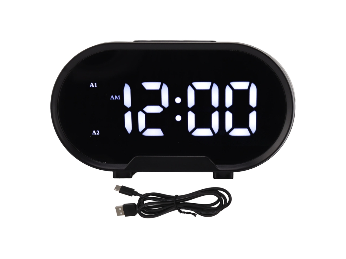 Relógio Digital De Alarme Com Display Led Usb E Luz Branca