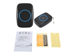 Timbre Sem Fio Com Led E Música Transmissor Externo Receptor Interno Controle Remoto 300m