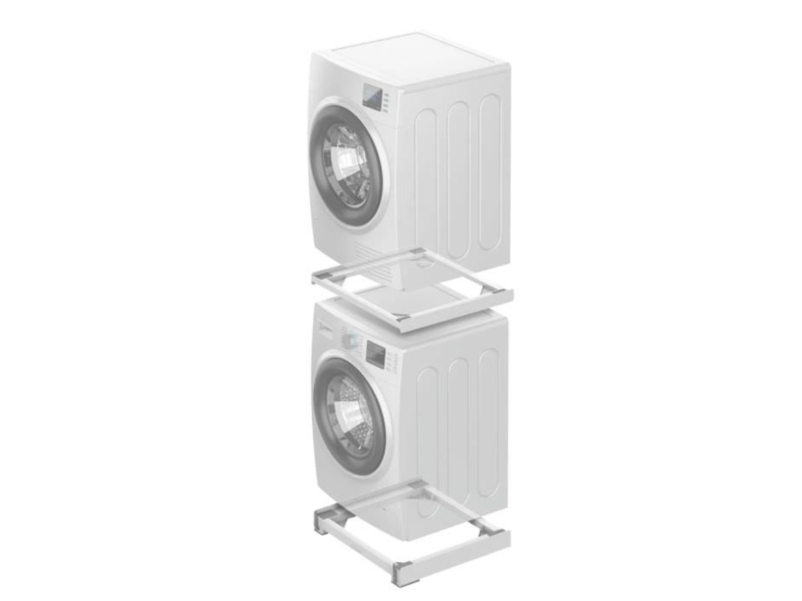 MELICONI Kit de Empilhamento Moving Tower com Base Móvel Antivibração para Máquinas de Lavar e Secar