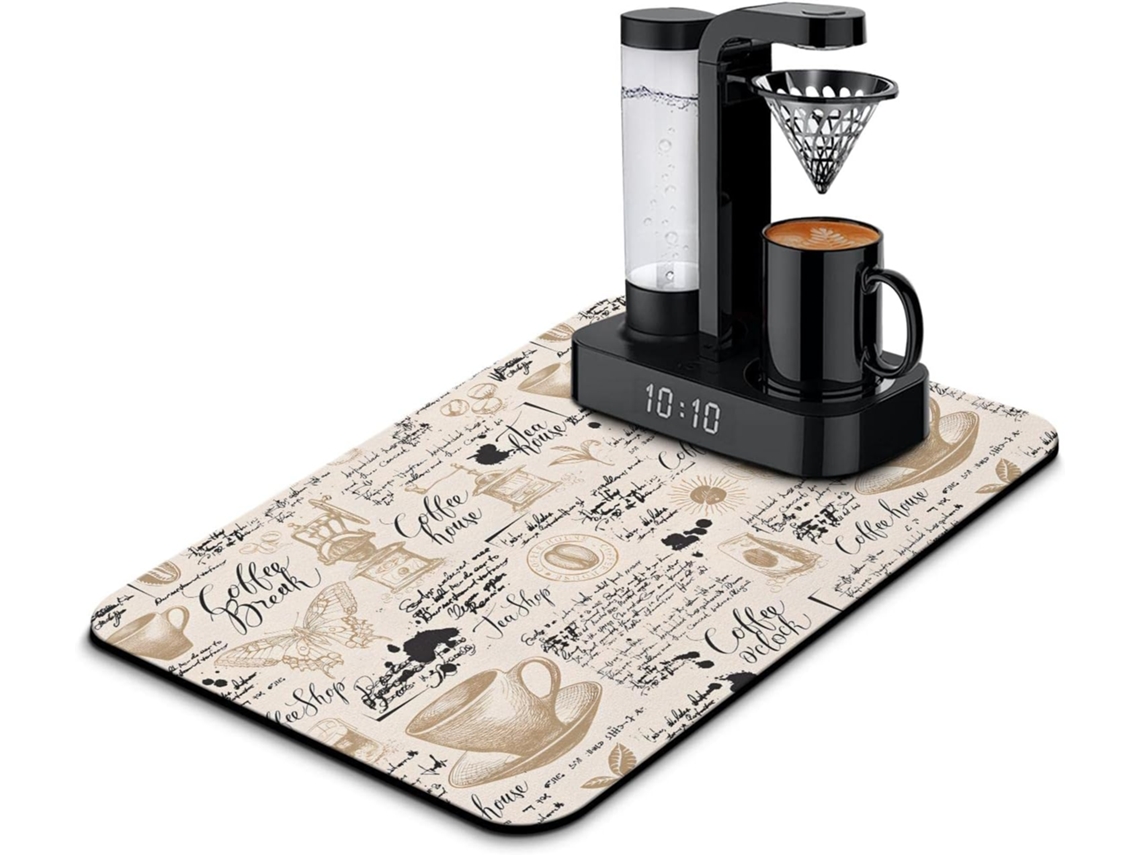 Tapete De Café 1 Peça, Acessórios Para Bancada, Absorvente, Esconde Manchas, Tapete De Borracha Para Secagem De Pratos, Para Banca Aquaforge