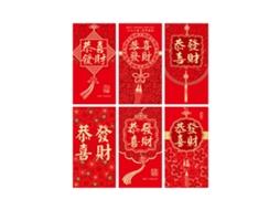 6 envelopes vermelhos para o Ano Novo 2024, dragão, dinheiro da sorte, produtos zodiacais LAXISCREED