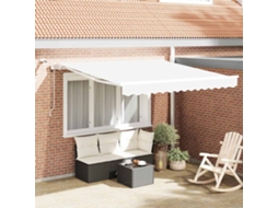 Toldo Retrátil Branco 350 X 250 Cm Poliéster e Metal VIDAXL
