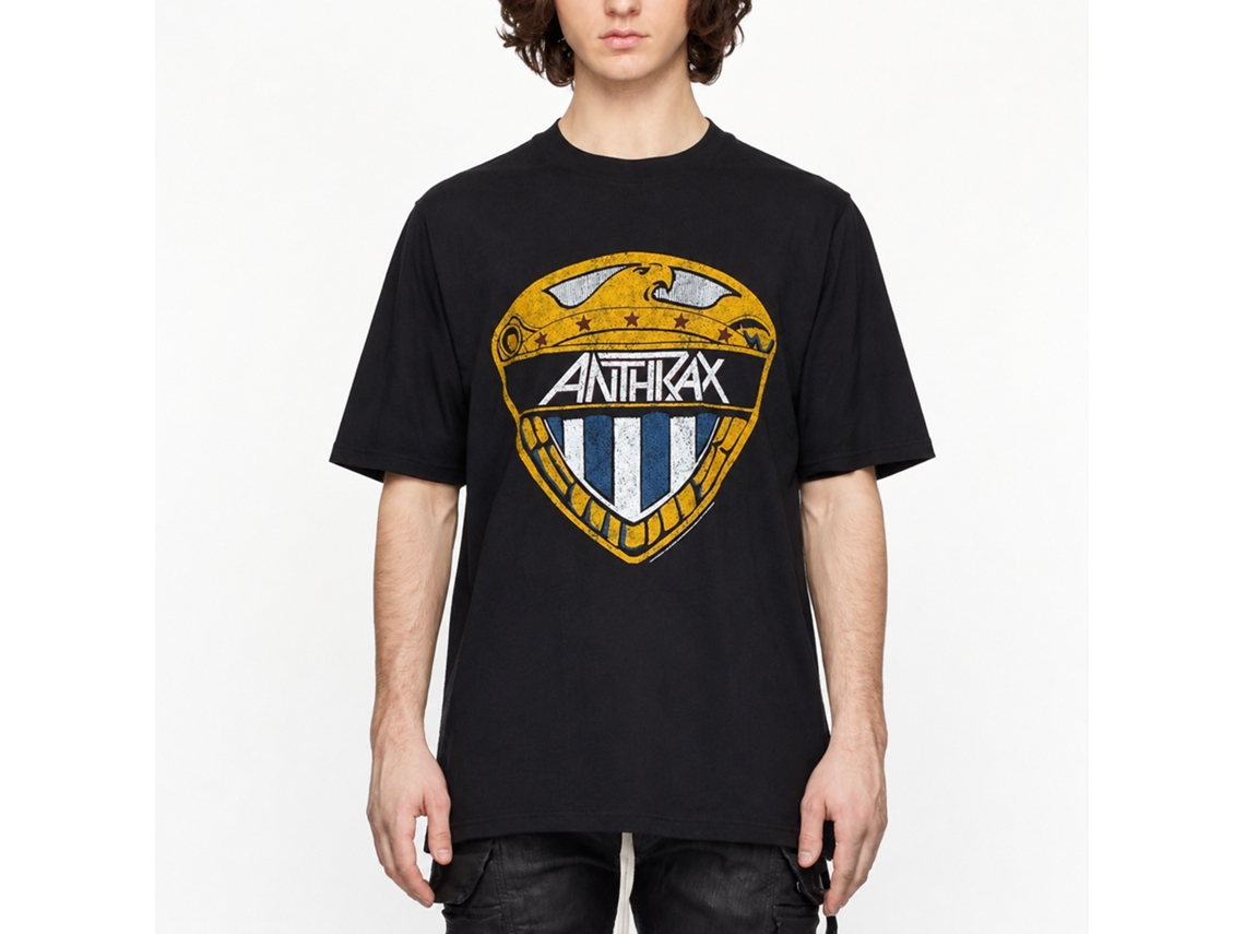 Anthrax Eagle Shield T-shirt Unisex Adults Size:l