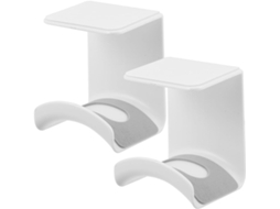 Lalafina Suporte De Casque Sous Bureau Blanc En Plastique, Lote De 2 Peças, Design Compacto E Elegante,