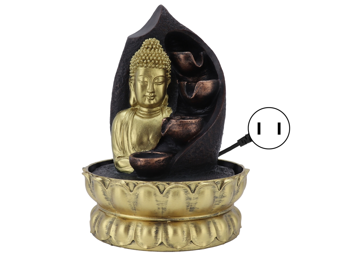 Fonte de mesa com Buda de resina e luz LED S/MARCA