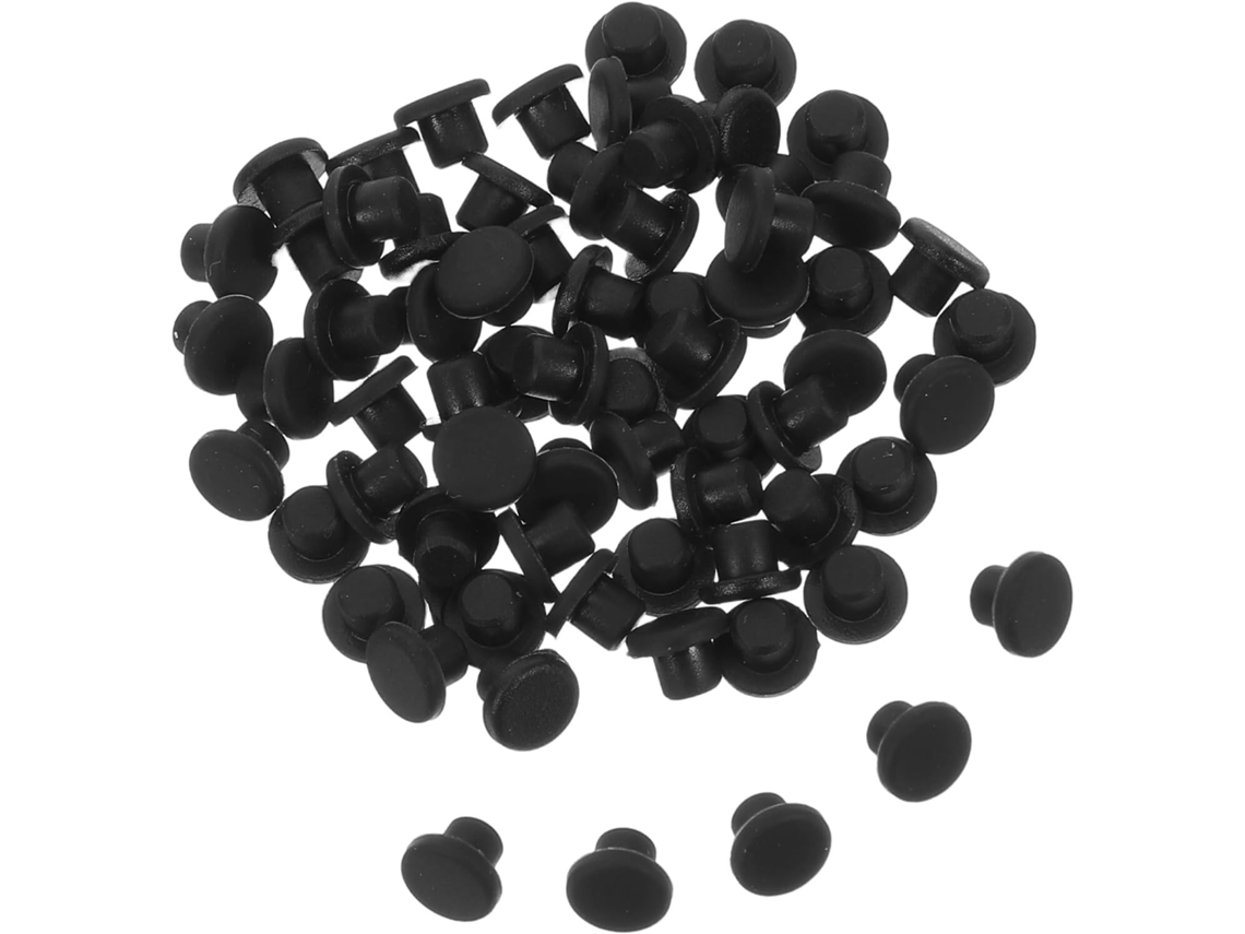 Tampas De Silicone Pretas Para Parafusos, Redondas, De 30mm, Para Furos De Perfuração, Pacote Com 100 Peças, Para
