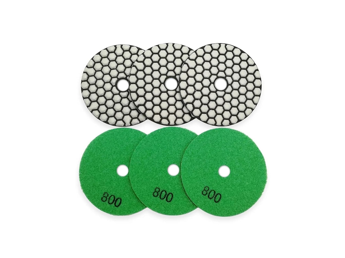 Conjunto De 6 Discos Polimento Diamantados Flexíveis 100 Mm (4") Com