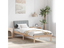 Vidaxl Estrutura Da Cama Marrom E Cinza Claro 75 X 190 Cm