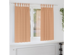 Vidaxl Cortinas Blackout Com Argolas 2 Unid. Marrom Claro 175 X 140 Cm