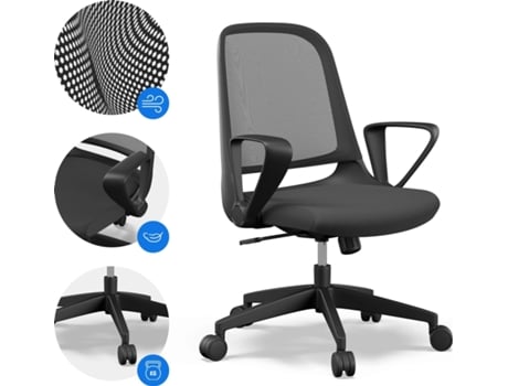 Cadeira De Escritório Sofotel Ryga Micro Mesh, Preta