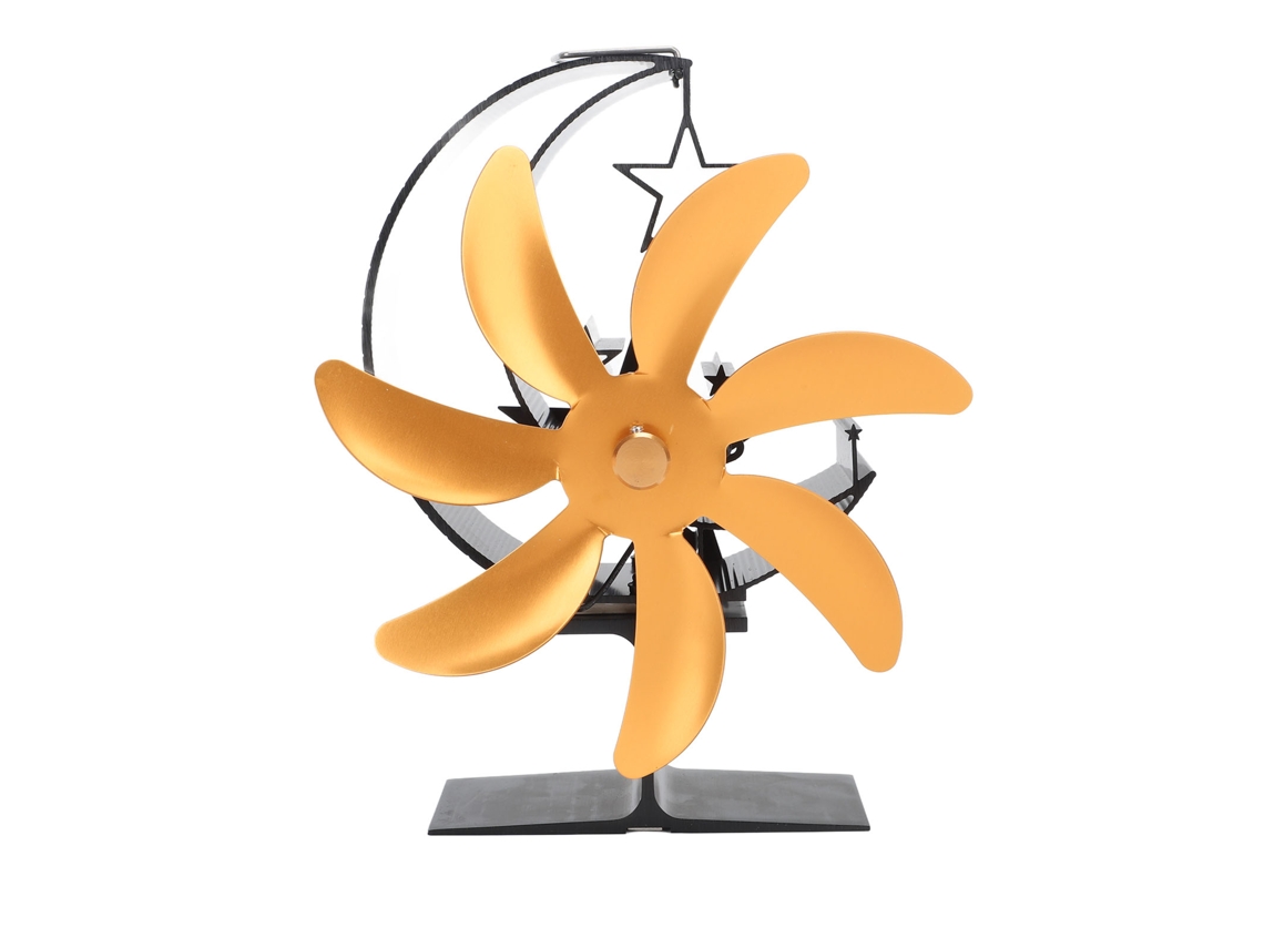 Ventilador Fogão Lenha 7 Lâminas Eficiente Dourado