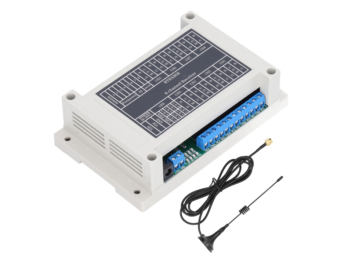 Módulo De Controle Remoto 8 Canais Rele Sem Fio Receiver Board Dc 8‑30v Inteligente Casa Automática