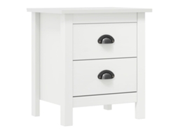 Vidaxl Mesa De Cabeceira Hill 46x35x49,5 Cm Pinho Maciço Branco