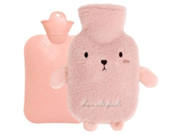 Botella De Água Quente Linjou Com Capa Macia De Pelúcia, Presente Ideal Para Família Ou Amigos (rosa)