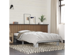 Vidaxl Estrutura De Cama Derivados De Madeira E Metal Cinzento Sonoma