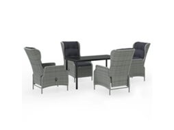 Garden Dining Set, Garden Dining Sets Vidaxl Cinzeto Rattan / Vime (140 Cm Table Length)
