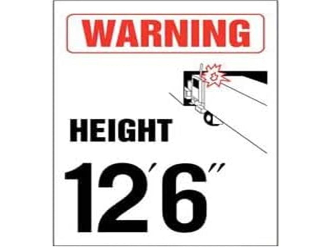 Placa De Advertência Metálica Refletiva Dghihzdho Com Limite Altura Para Veículos 12 6 20, 3x 30, 5cm Para Uso