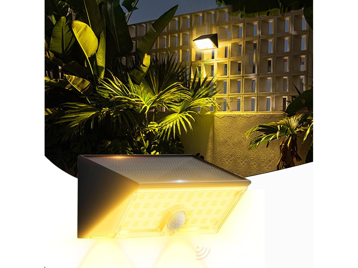 Luminária De Parede Externa Solar Led Com Sensor De Movimento