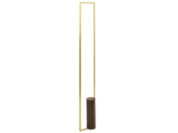 Beliani Patricio Luminária de chão LED em alumínio dourado 20x10x140