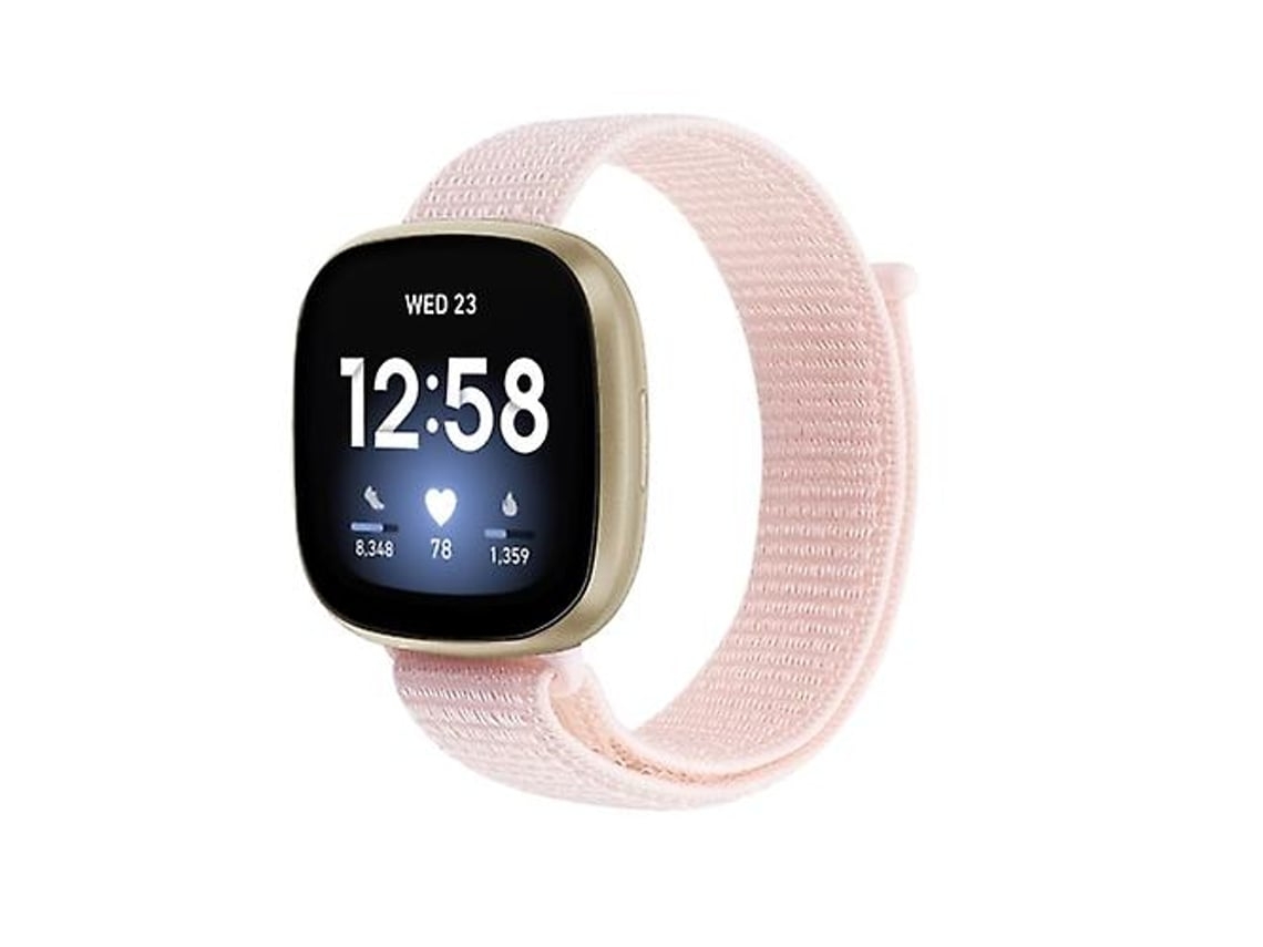 Lurelia Pulseira, Compatível Com Fitbit Versa 3 Nylon Loop Watch Band Pérola Rosa, Acabamento Moderno
