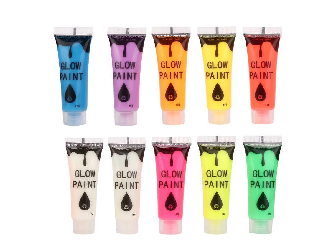 10pcs Pó Fluorescente Para Unhas E Arte Corporal Diy Ferramenta De Pintura Brilhante Em Neon