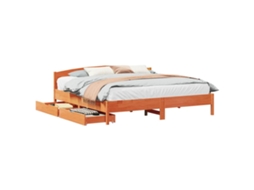 Cama Sem Colchão 180x200 Cm Pinho Maciço Castanho mel MAISON EXCLUSIVE