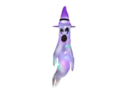 Fantasma urinando com luzes de LED para decoração de Halloween, suspense, jardim e festa.