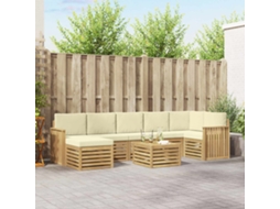 Vidaxl Conjunto De Sofás Para Exterior 8 Unid. Branco E Creme