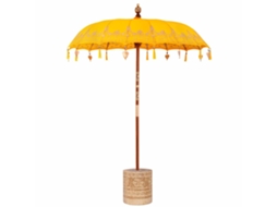 Parasol Balinês Vidaxl Amarelo Madeira