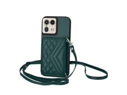 Capa Para Celular Motorola Moto X50 Ultra Com Textura Rômbica, Proteção Rfid E Cordão Longo.