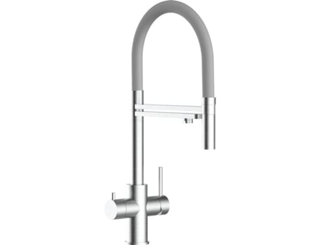 Torneira de cozinha VIZIO 5 Vias Tubo Giratória 360° Aço escovado Cinza (Aço)