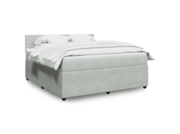 Vidaxl Cama Com Molas/colchão 180x200 Cm Veludo Cinzento-claro