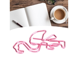 100pcs Clip Flamingo Forma Animal Cute Marca Páginas Clip De Papel Clasificación Archivos Púrpura