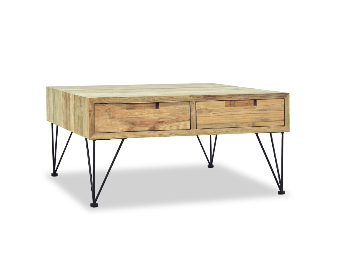 Mesa de Centro em Teca Maciça 80x80x40 Cm MAISON EXCLUSIVE