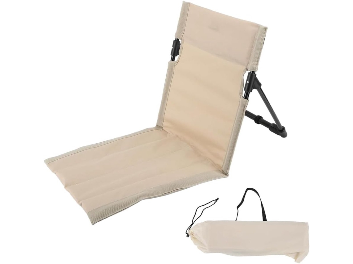 Cadeira de camping dobrável portátil, com bolsa, encosto, respirável, verde AQUAFORGE