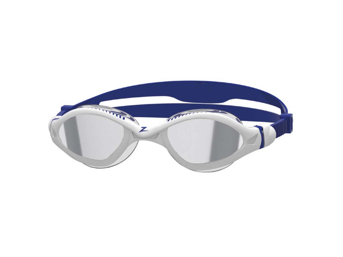 Óculos de Natação com Fumaça Espelhada Tiger Lsr Branco Azul Regularzoggs