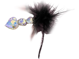 Presilha de Cabelo em Formato de Coração com Strass e Penas para Meninas e Mulheres. SFUSHOS