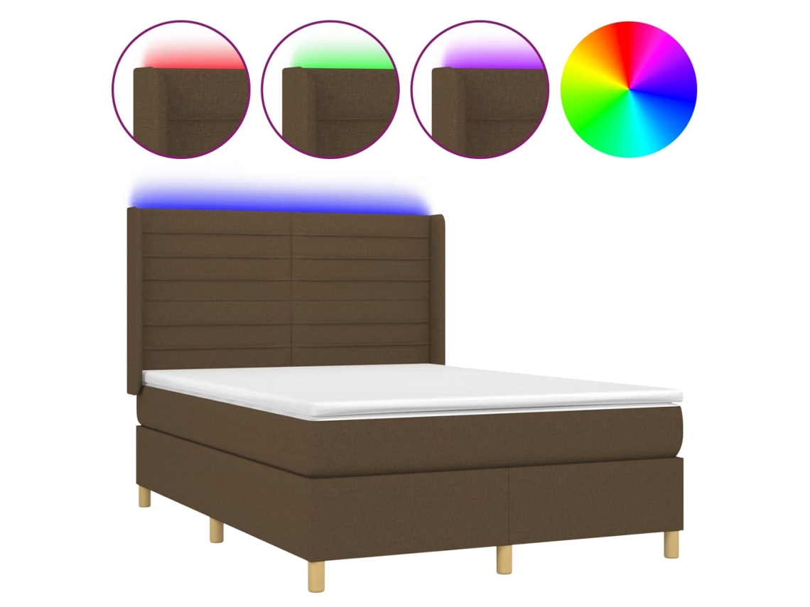 Box Spring Bed, Box Spring Beds Vidaxl Marrom Tecido (140 X 200 Cm)