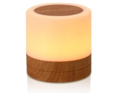 Novo Toque Desktop Controle Remoto Led Sete Cores Criativo Grão De Madeira Carregamento Luz Noturna Batendo Palmas 3w Amarelo Bestvite