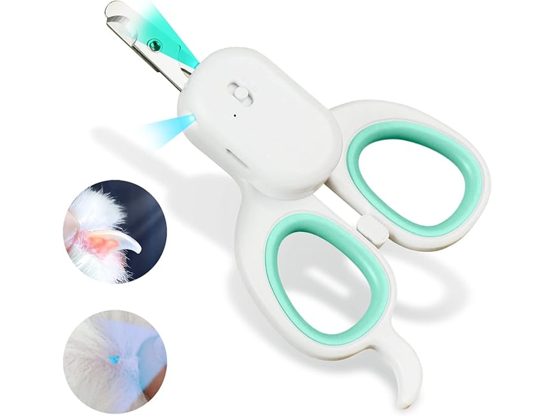 Corta unhas para Animais de Estimação com Luz Led Super Brilhante e Luz Uv, Adequado para Gatos, Cães e Coelhos Verde HEXINYIGJLY