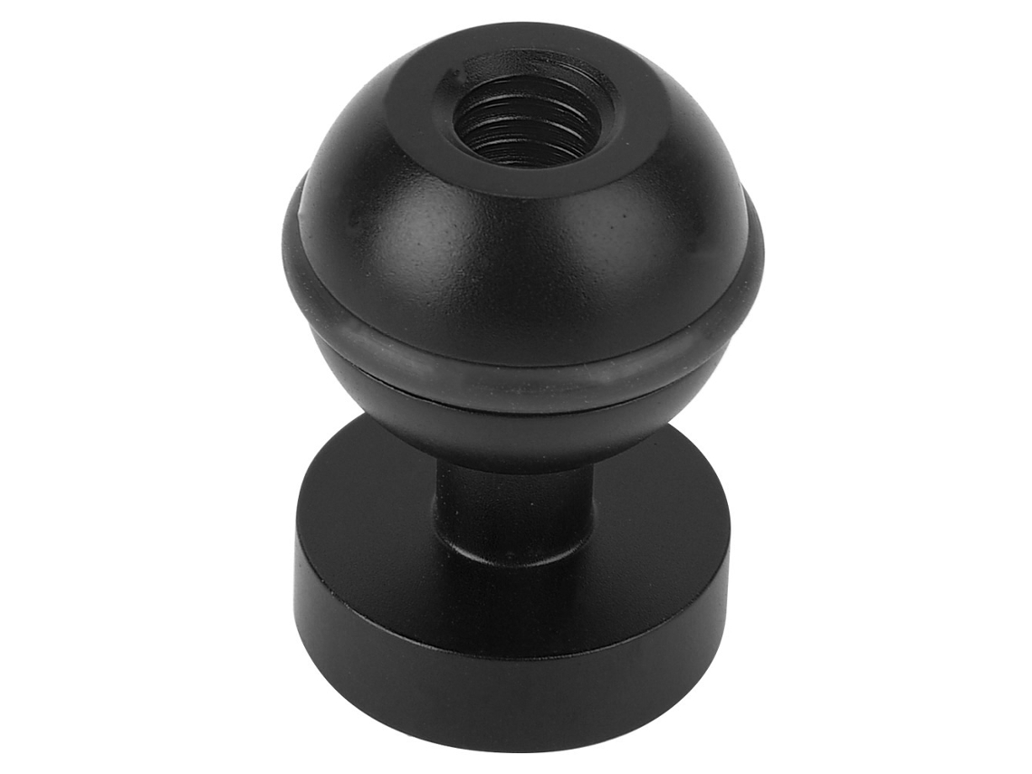 Suporte de cabeça esférica para câmera de ação com parafuso de 1/4" e montagem de sapata, base de metal (preto)