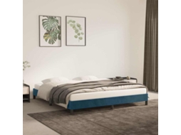 Vidaxl Estrutura De Cama Sem Colchão 160x200 Cm Veludo Azul-escuro
